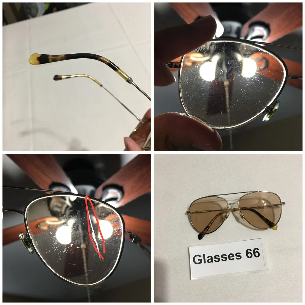 Miu Miu Aviator Sunglasses Womens Medium Silver Brown Tint Tortoise